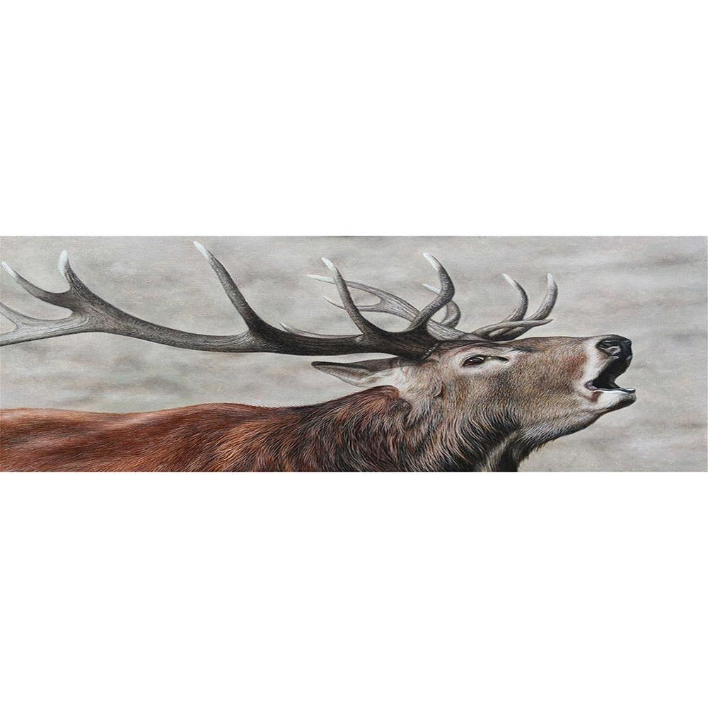 

80*30CM - Round Drill Diamond Painting - Deer Head, 501 Original