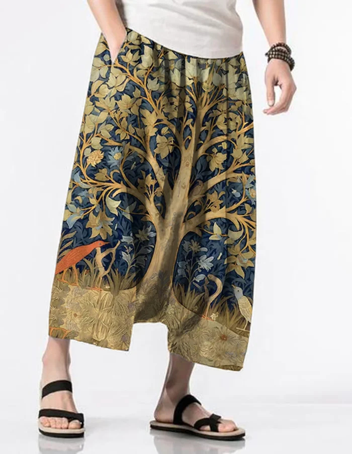 Men's Boho Mysterious Tree Of Life Watercolor Art Print Casual Pants