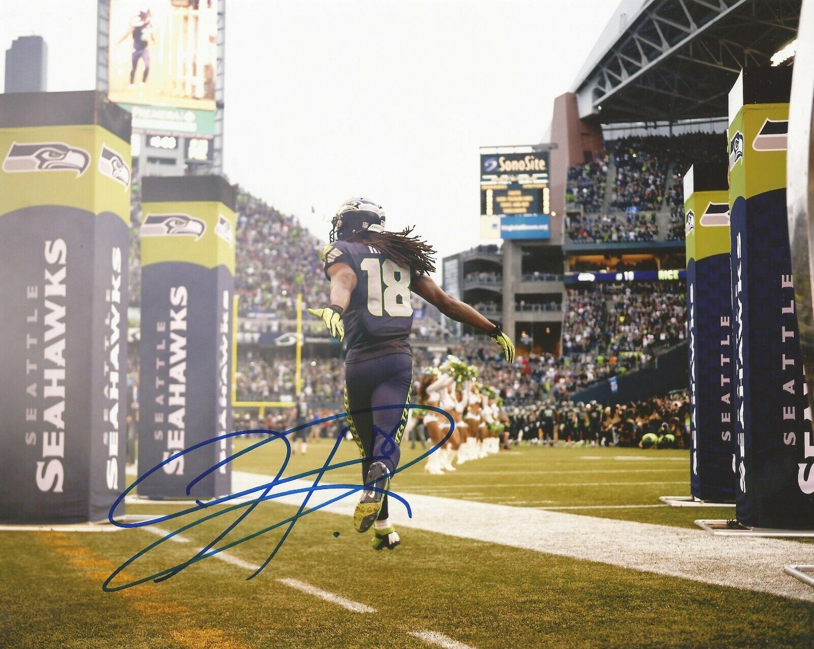 SIDNEY RICE SIGNED SEATTLE SEAHAWKS 8x10 Photo Poster painting #5 with PROOF