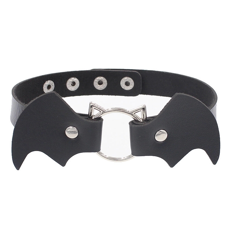 Punk Bat Pu Leather Alloy Halloween Women’s Choker