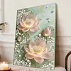 DIY Pearl Painting Pink Lotus for Home Decor with Frame(30x40cm)