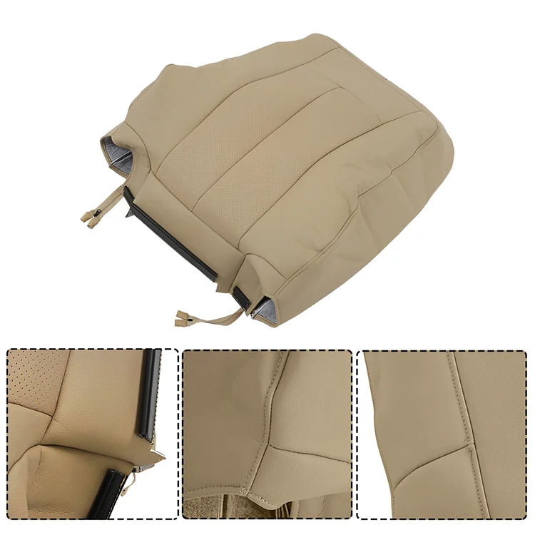 SEBLAFF Seat Cover Driver Tan Leather Bottom and Top 2Pcs Replacement for 2007-2014 Expedition Sport Utility 4-Door