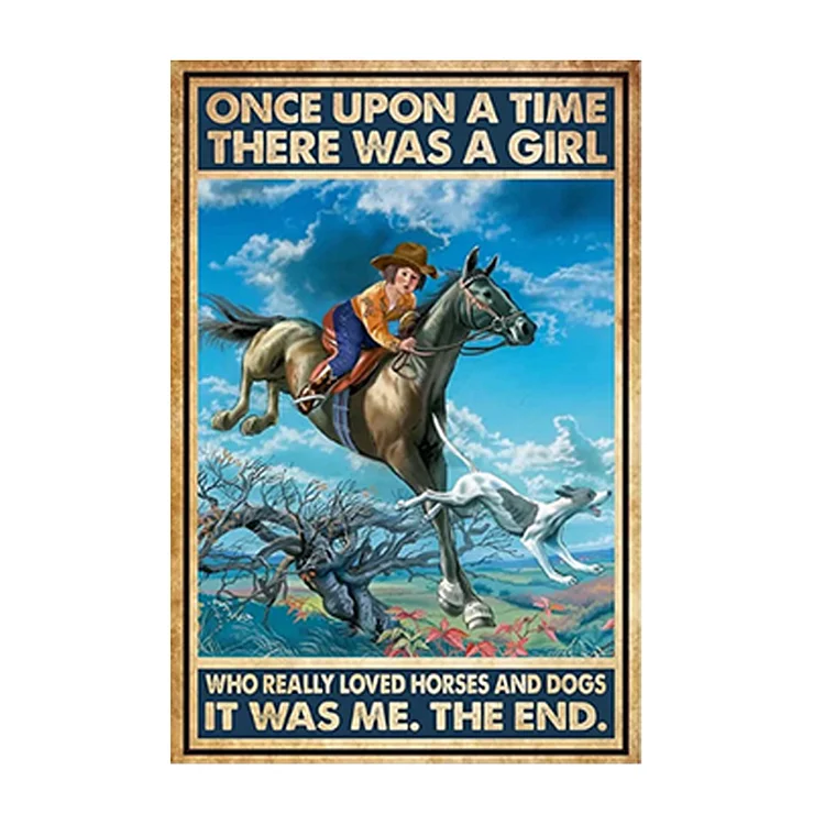 Cowboy - enseigne vintage en étain - 7.9x11.8 & 11.8x15.7inch