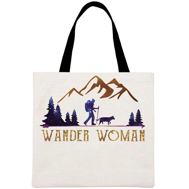 Wander woman Printed Linen Bag-Annaletters