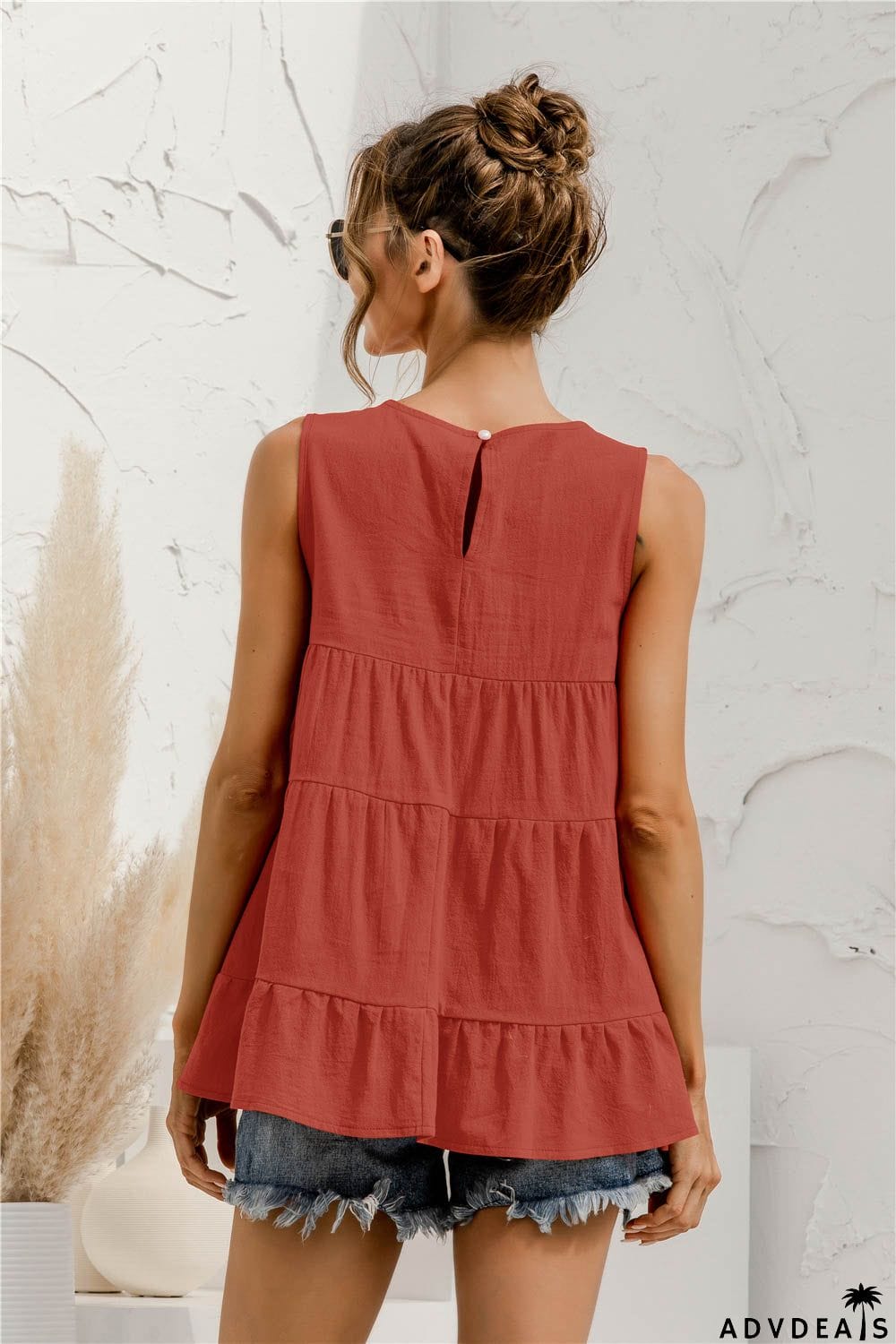 Round Neck Tiered Tank