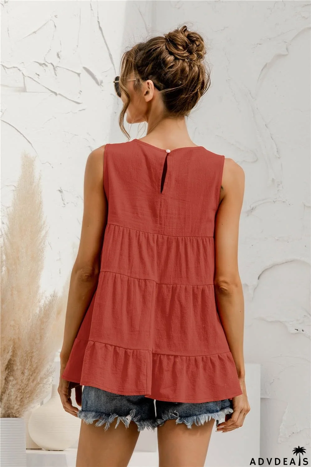 Round Neck Tiered Tank