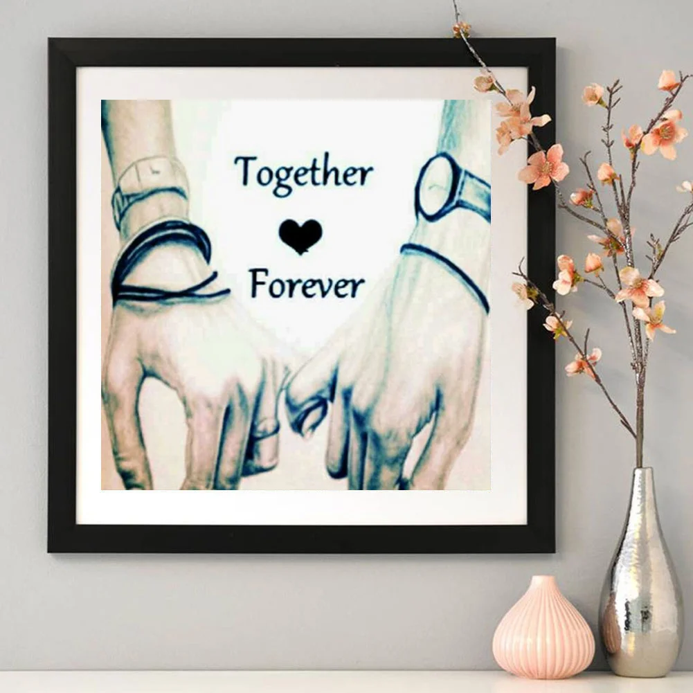 Diamond Painting - Full Round Drill - Lovers Hold Hands(30*30cm)