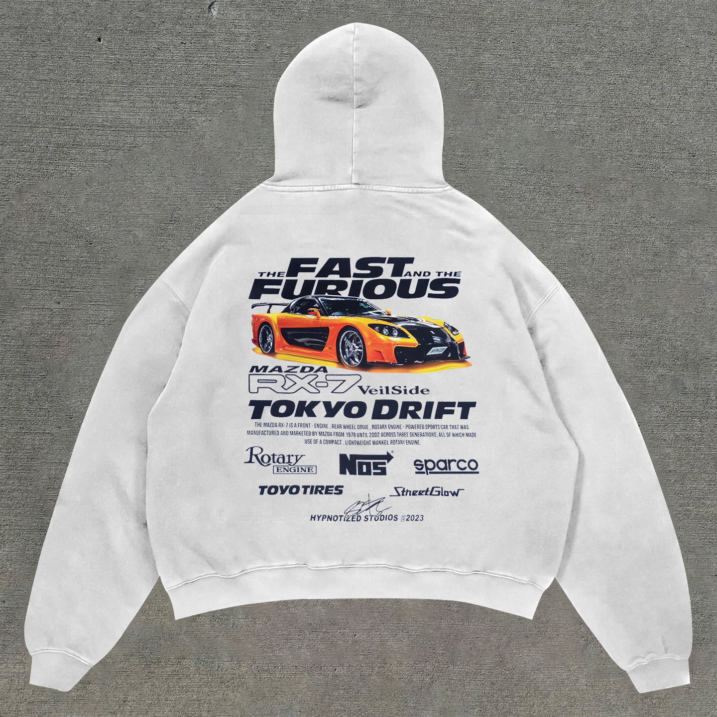 Casual statement print racing hoodie