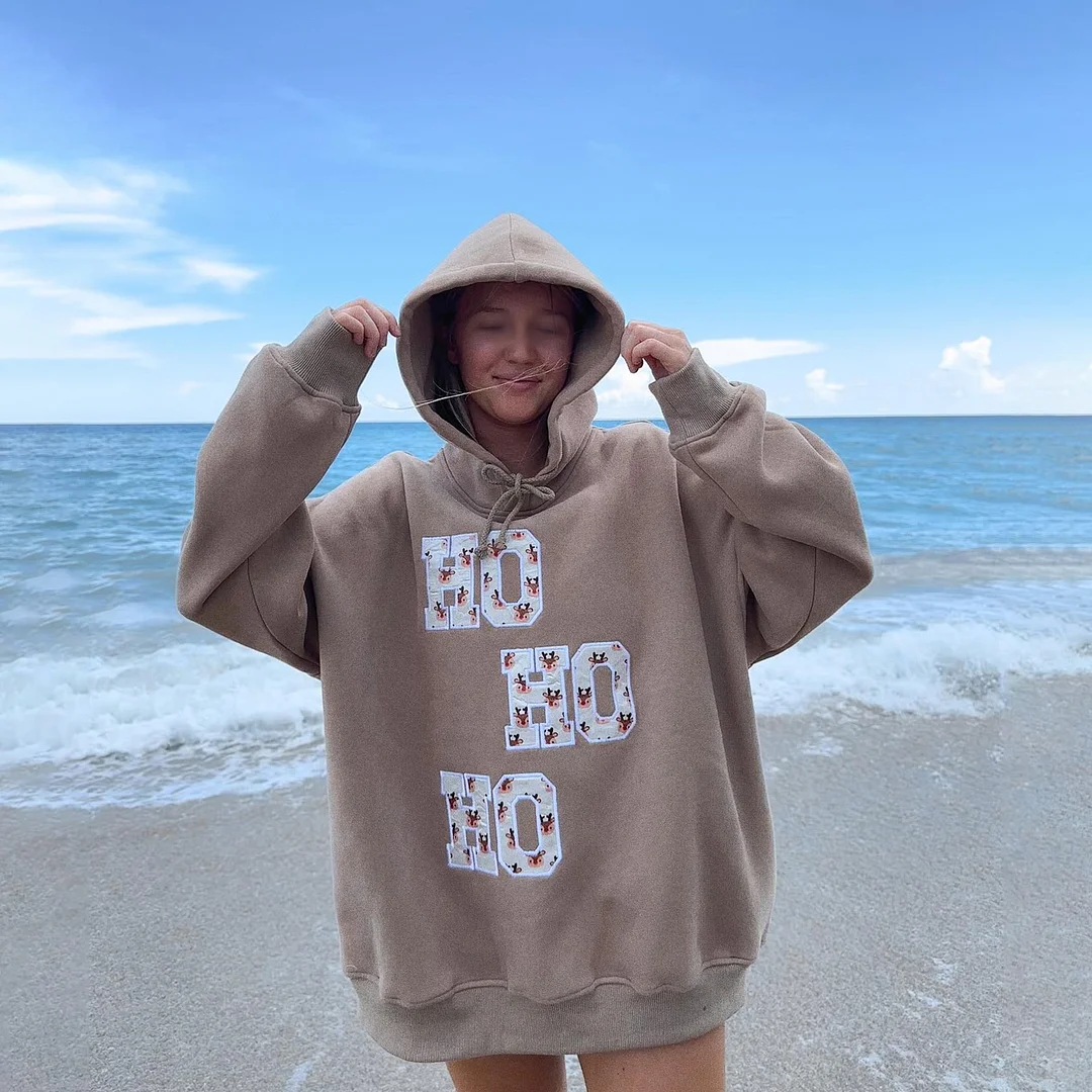 Women's "HO HO HO"print Hoodie