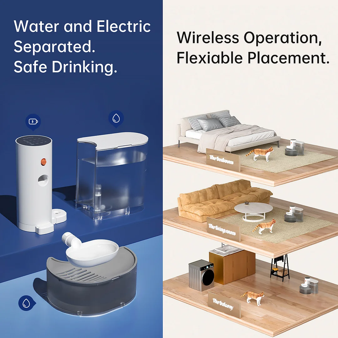 Flowing Water Rechargeable Pet Automatic Water Feeder