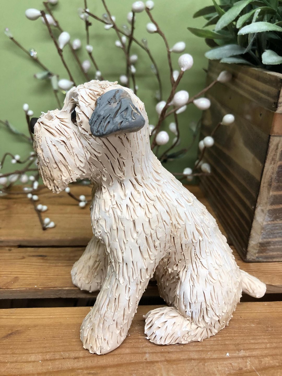 soft coated wheaten terrier garden statue