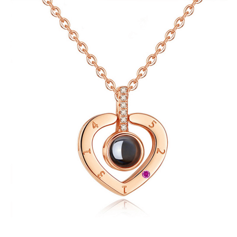 Love memory projection necklace women