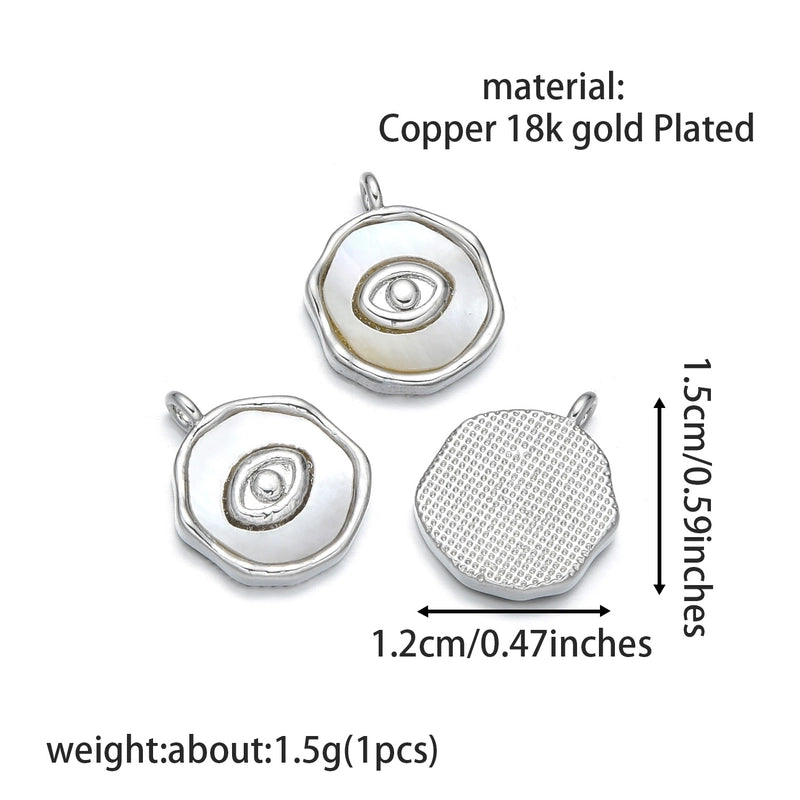 1 Piece 13 * 15mm Copper Shell 18K Gold Plated Cross Eye Polished Pendant Jewelry Accessories