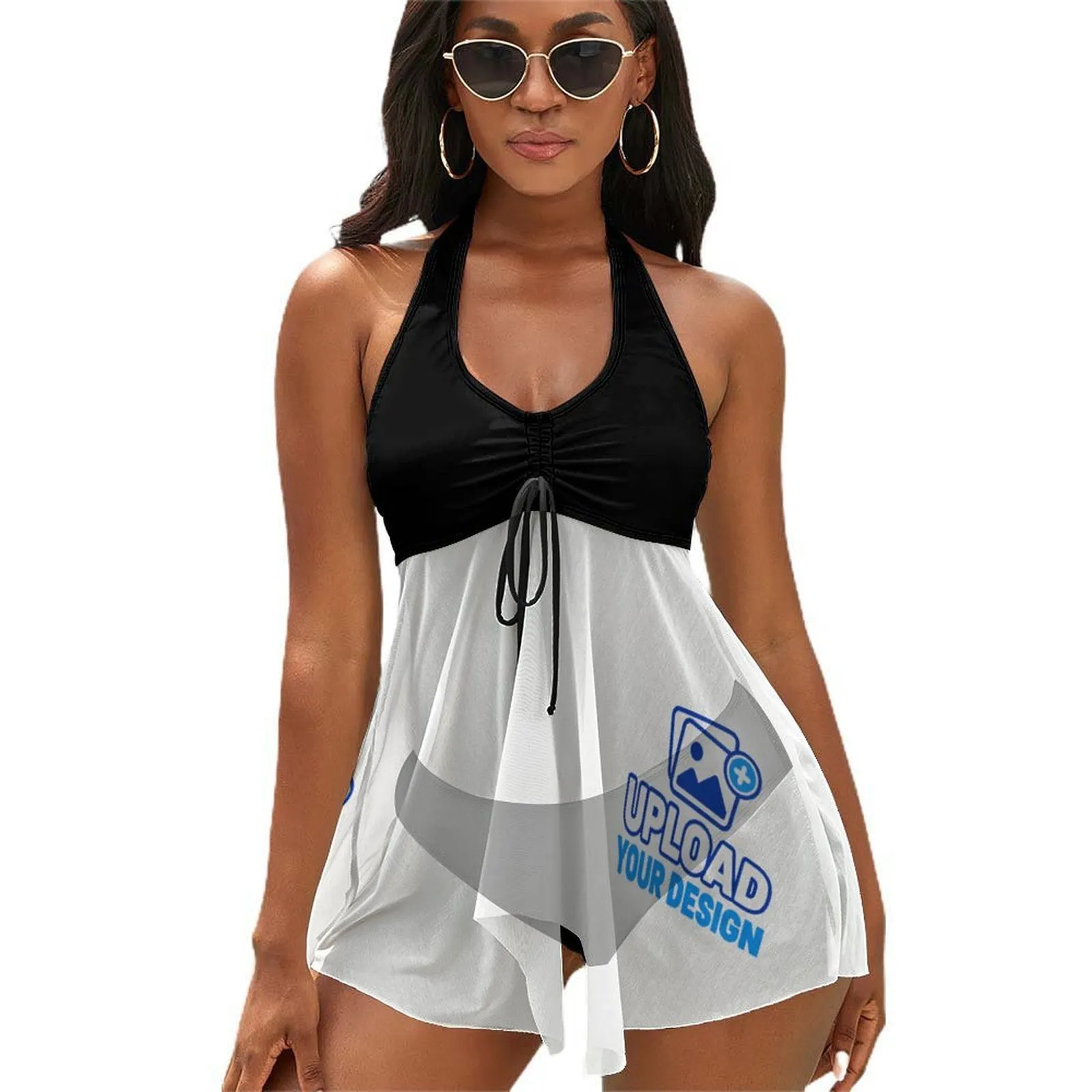 Halter Skirted Two-Piece Swimsuit &ndash; personalized print product image 8