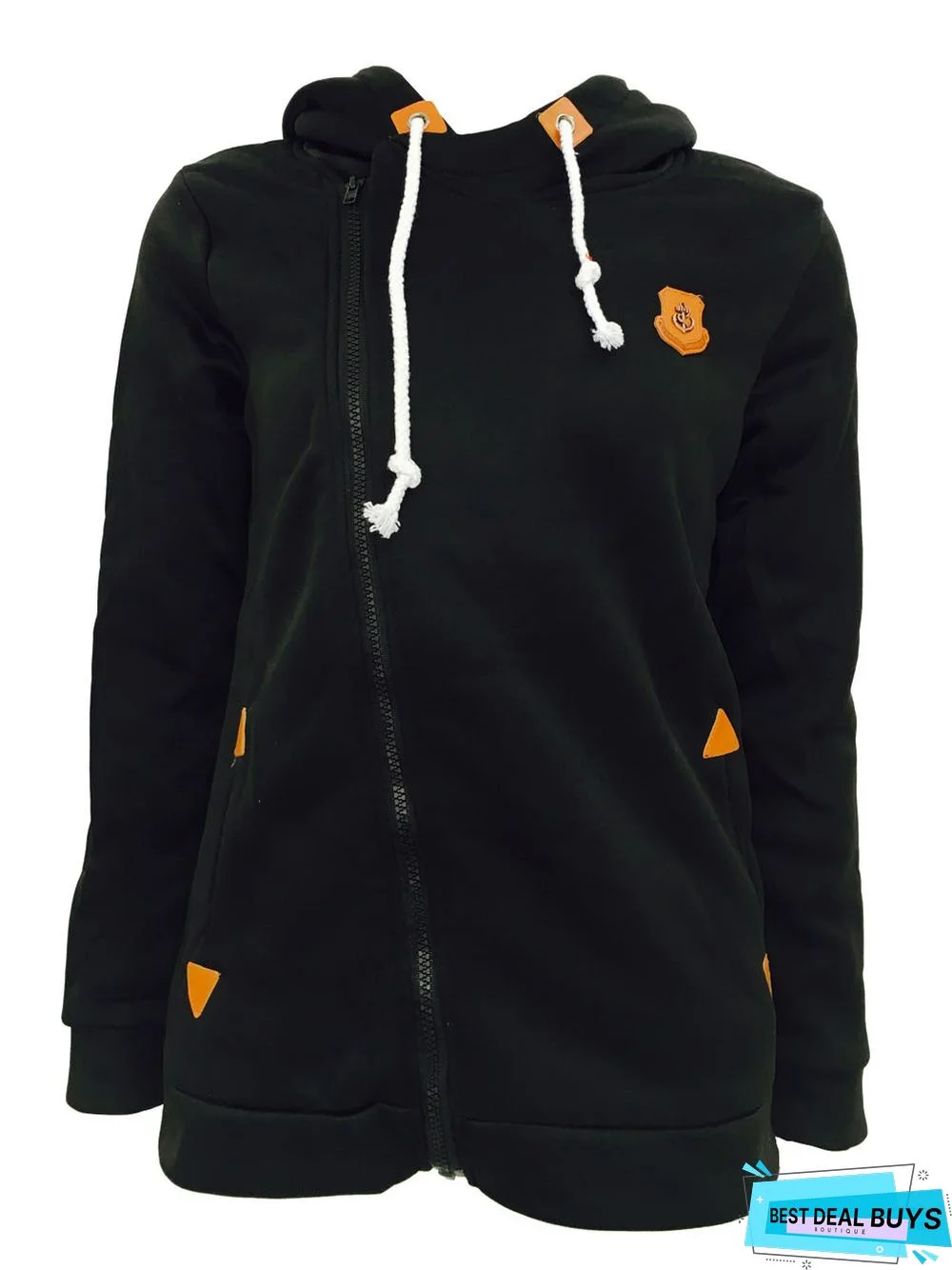 Hoodie Long Sleeve Asymmetric Cotton-Blend Sweatshirt