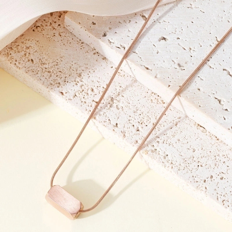 Titanium Steel 18K Gold Plated Minimalist Plating Geometric None Pendant Necklace