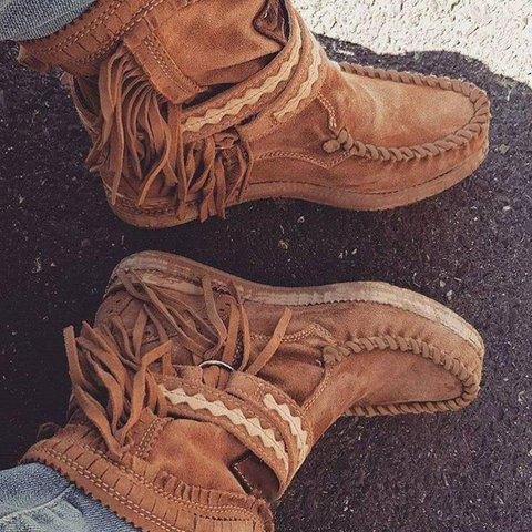 Tassel Faux Suede Winter Boots -boots