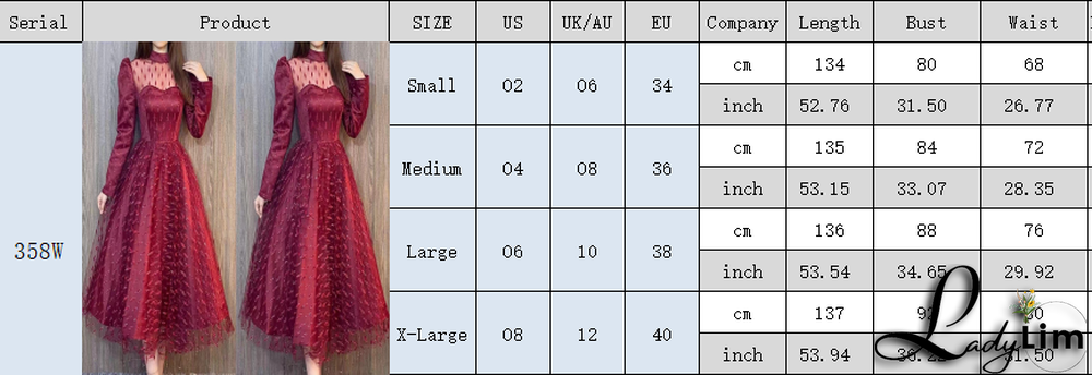 Womens Elegant Lace Round Neck Long Sleeve Dress