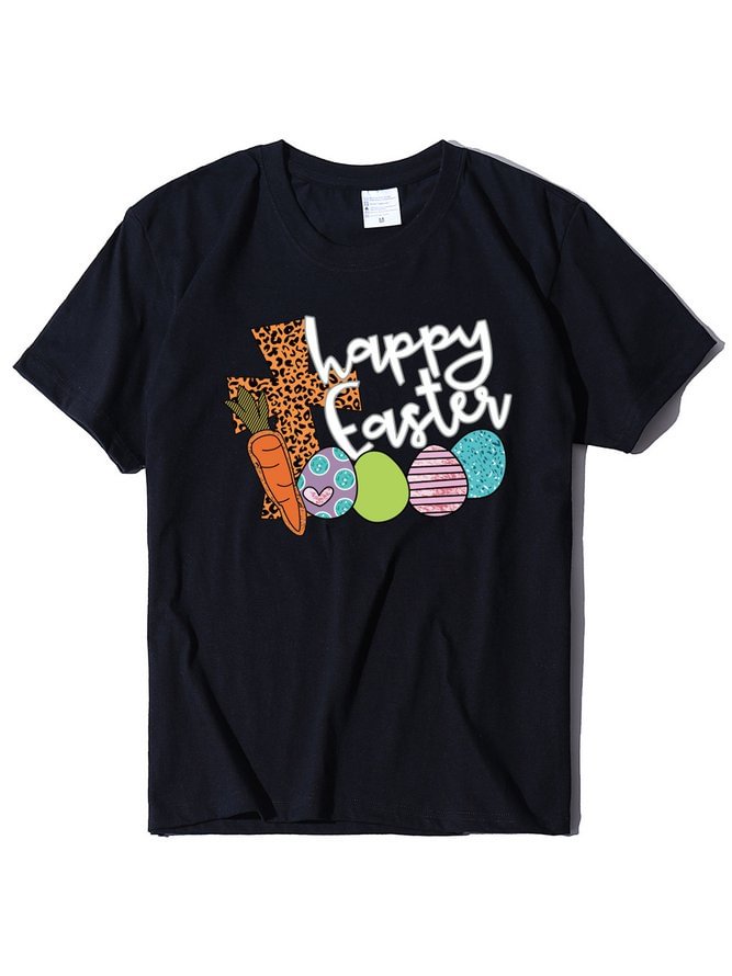 Casual Letter Printed Cotton-Blend Shirts & Tops