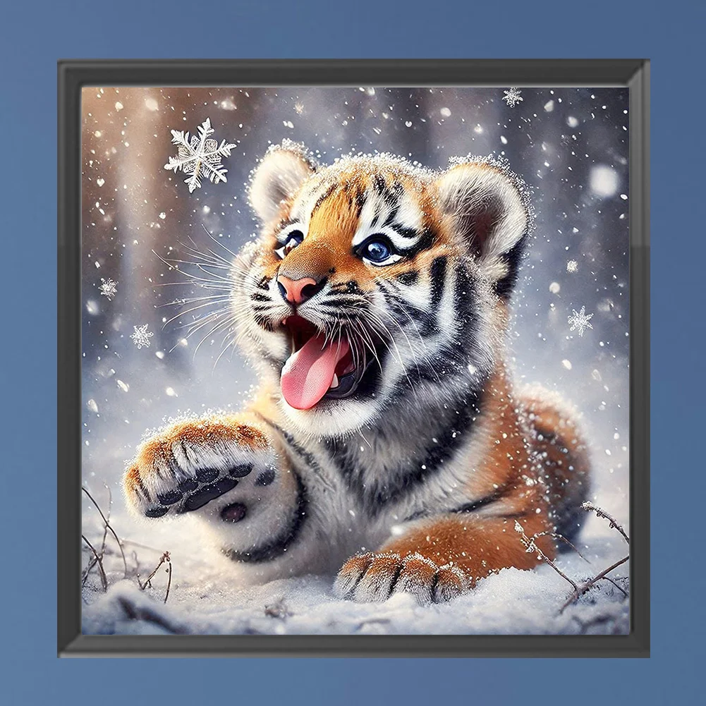 Diamond Painting - Full Square Drill - Winter Tiger(Canvas|35*35cm)