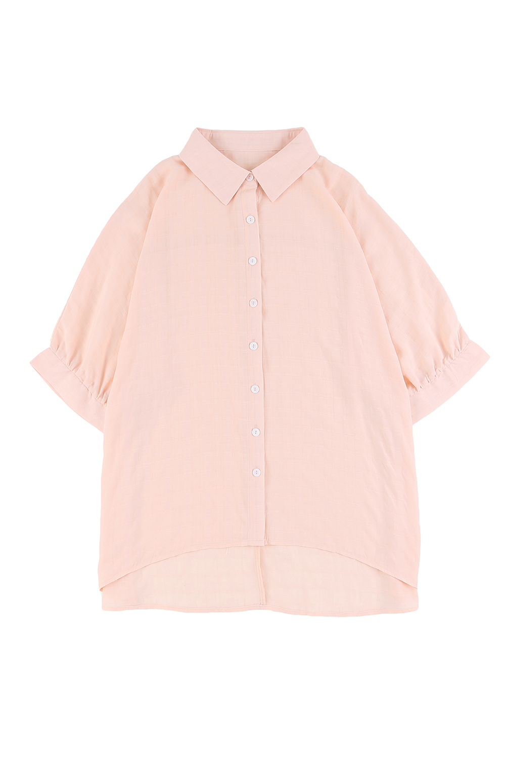 Pink Button Front Dolman Sleeves Shirt