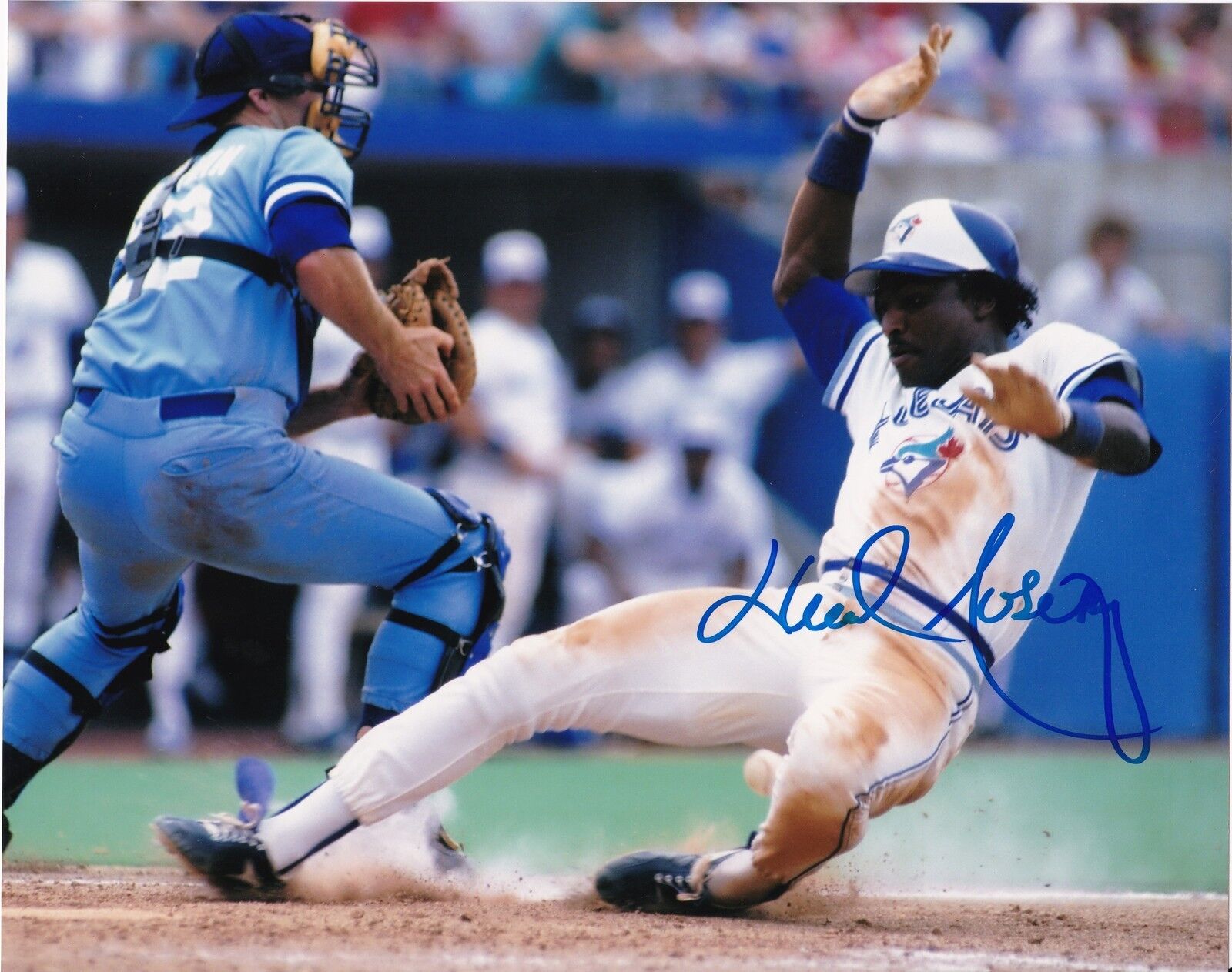 LLOYD MOSEBY TORONTO BLUE JAYS ACTION SIGNED 8x10