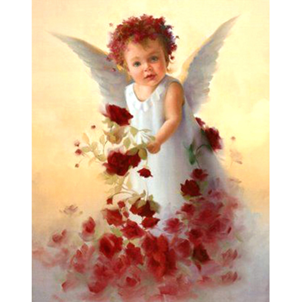 

30*40CM - Round Drill Diamond Painting - Little Angel, 501 Original