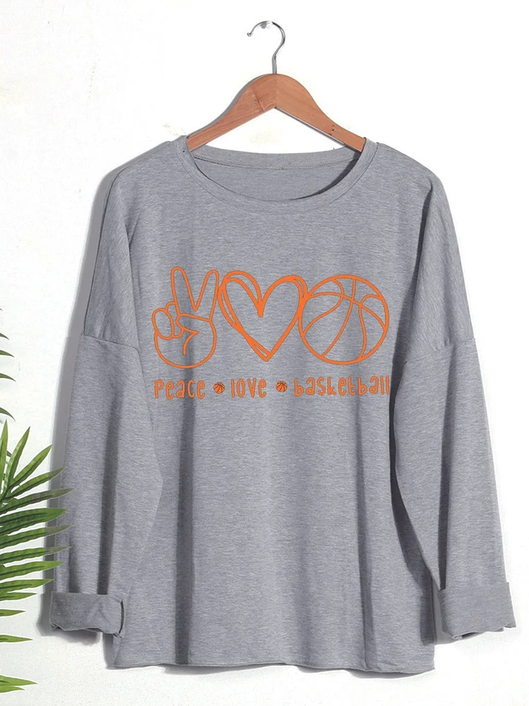 Peace love and basketball Sweatshirt-00853-Annaletters