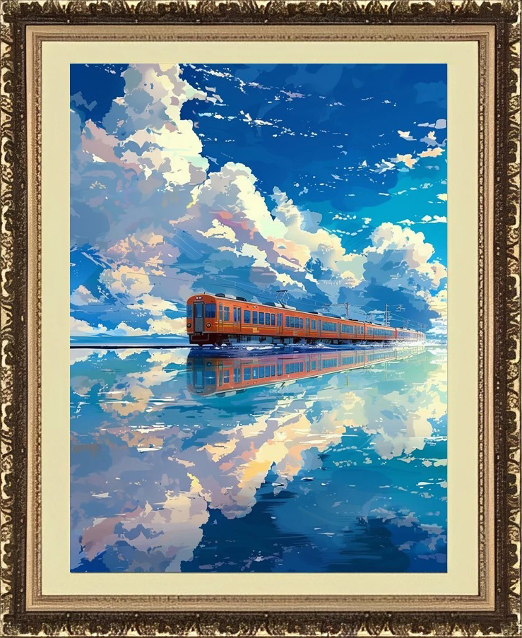Anime Train 11CT/14CT Stamped Cross Stitch 45*60CM
