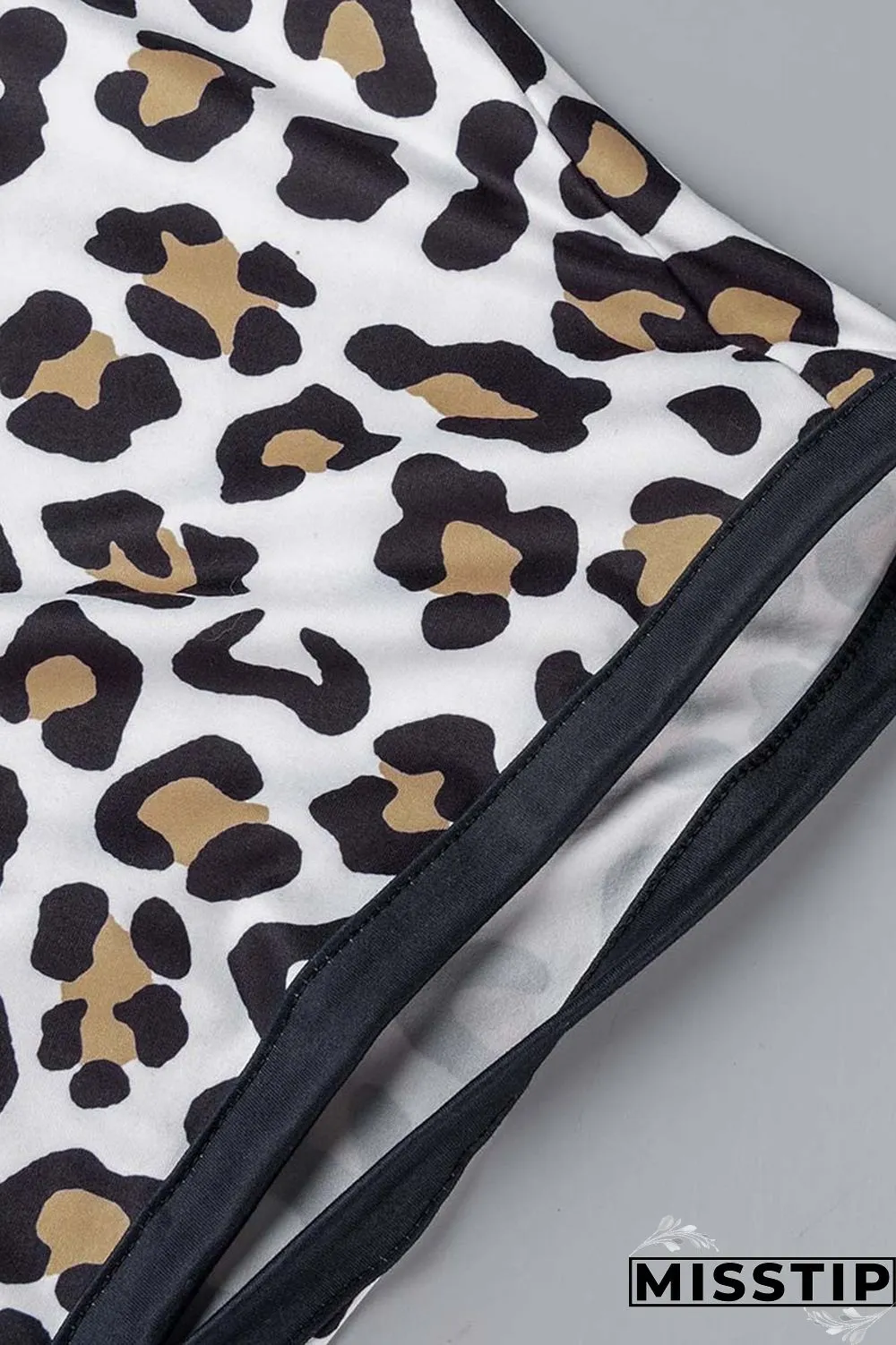 White Casual Print Leopard Patchwork Cardigan Outerwear