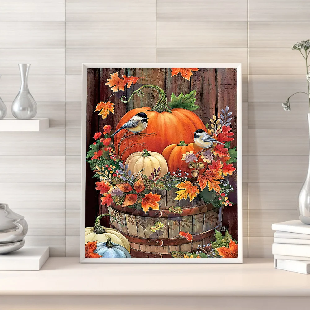 Full Round Diamond Painting 40*50cm - Pumpkin Bird