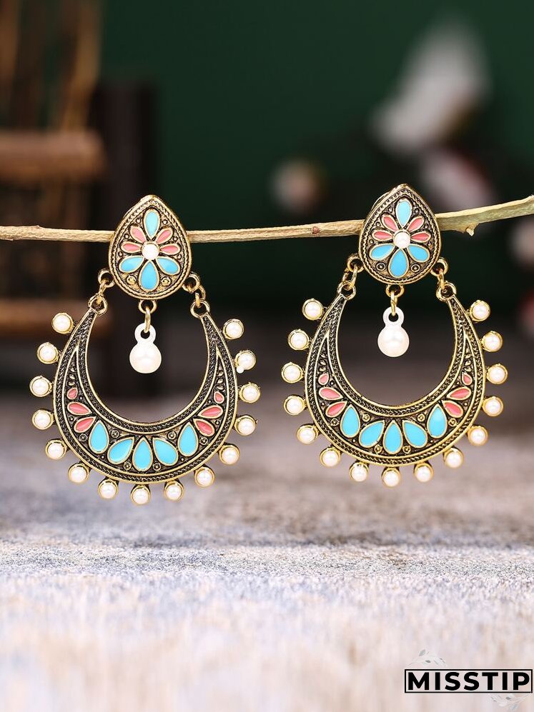 Faux Pearl Decor Drop Earrings
