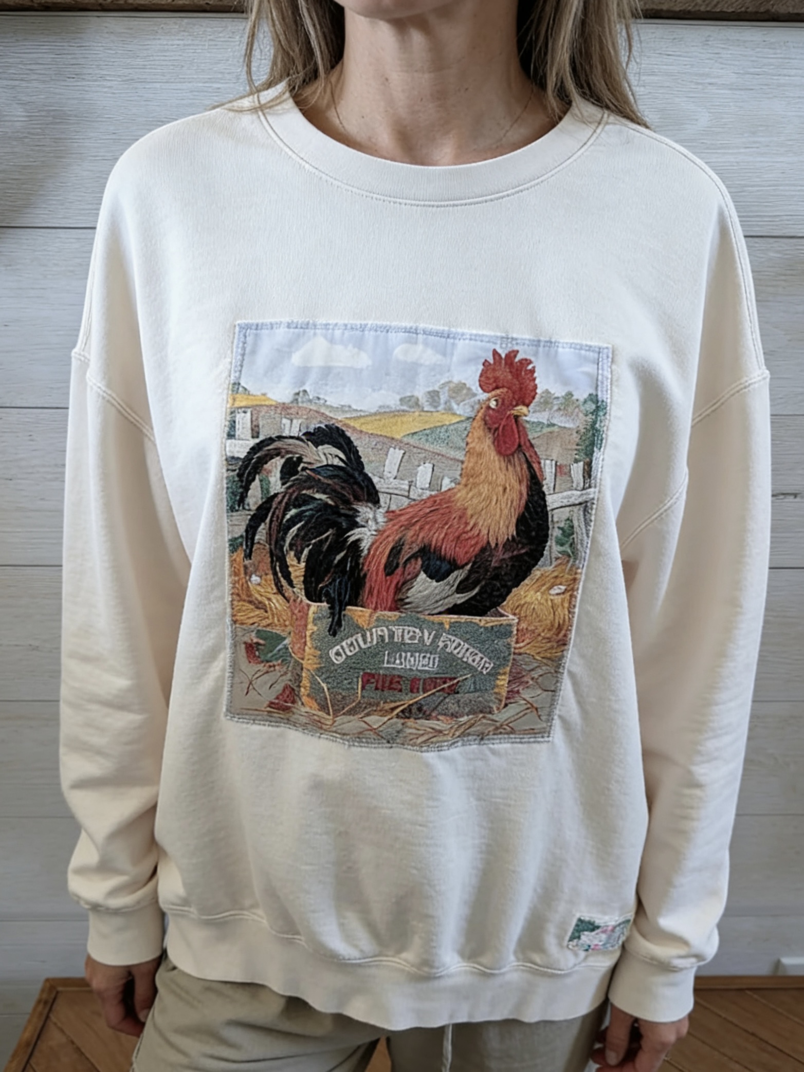 patchwork crew neck shirt