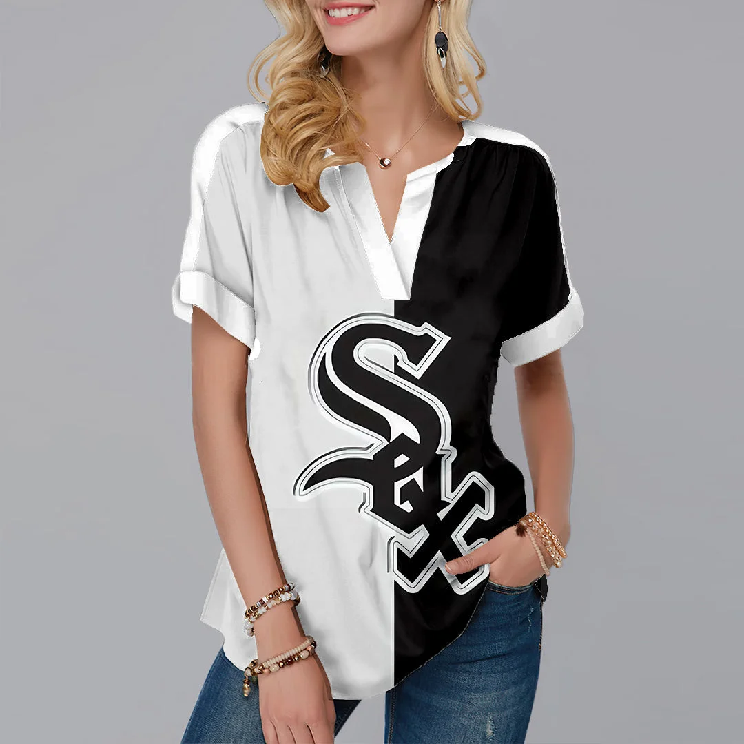 New Fashion Short Sleeve V Neck Shirt