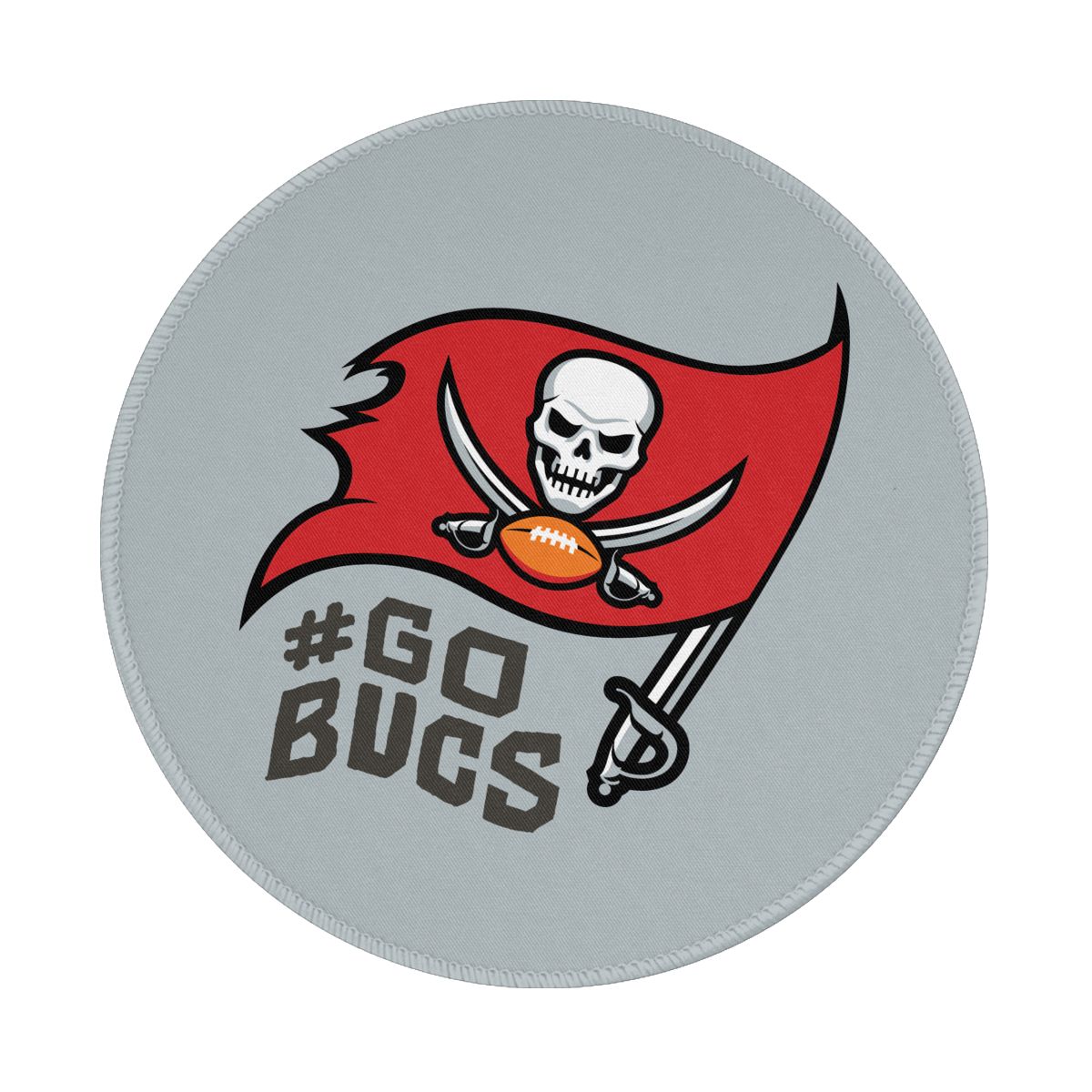 Tampa Bay Buccaneers Go Bucs Non-Slip Rubber Round Mouse Pad