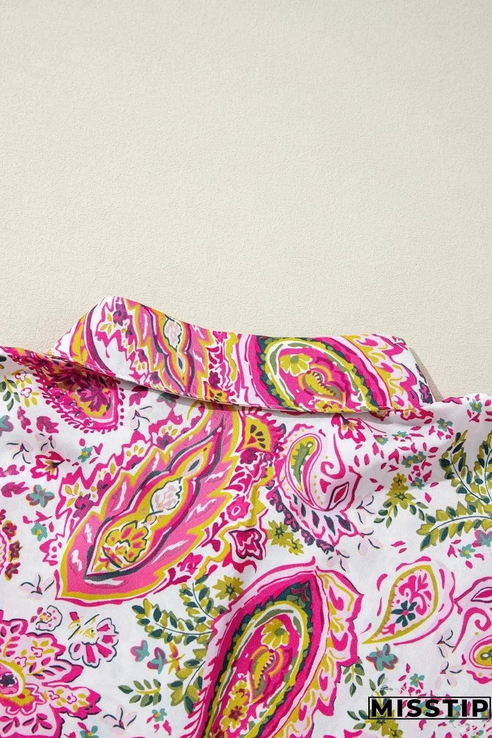 Pink Floral Paisley Printed Casual Shirt