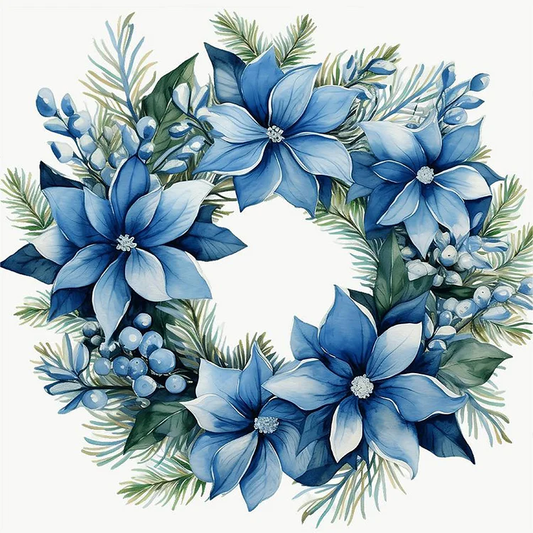 Blue Garland 30*30CM (Canvas) Full Round Drill Diamond Painting gbfke