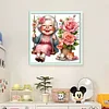 Happy Old Lady On Swing-11CT Stamped Cross Stitch 45*45cm/17.72*17.72in