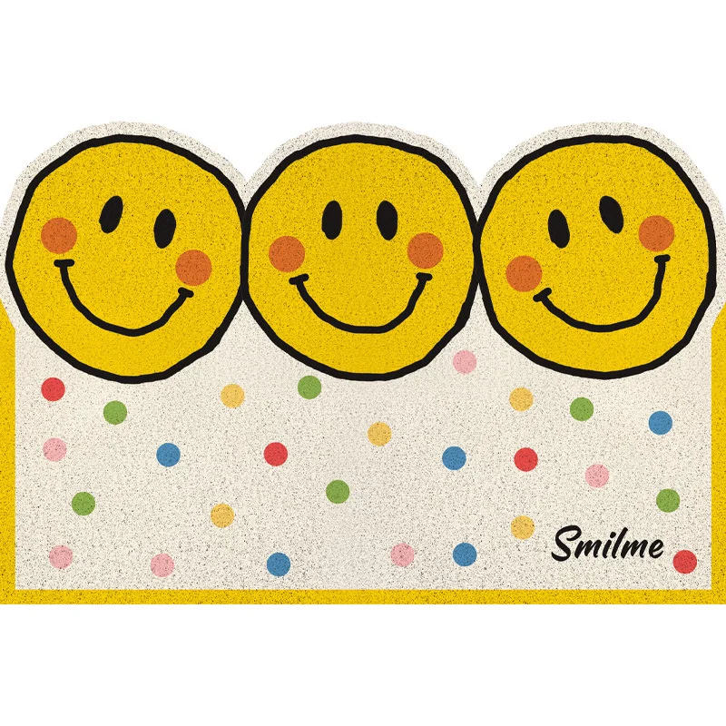 Athvotar Athvotar Silk Circle Porch Door Floor Mat Dust Removal Resistant Dirty Foot Mat Anti-Slip Carpet Household Door Mat