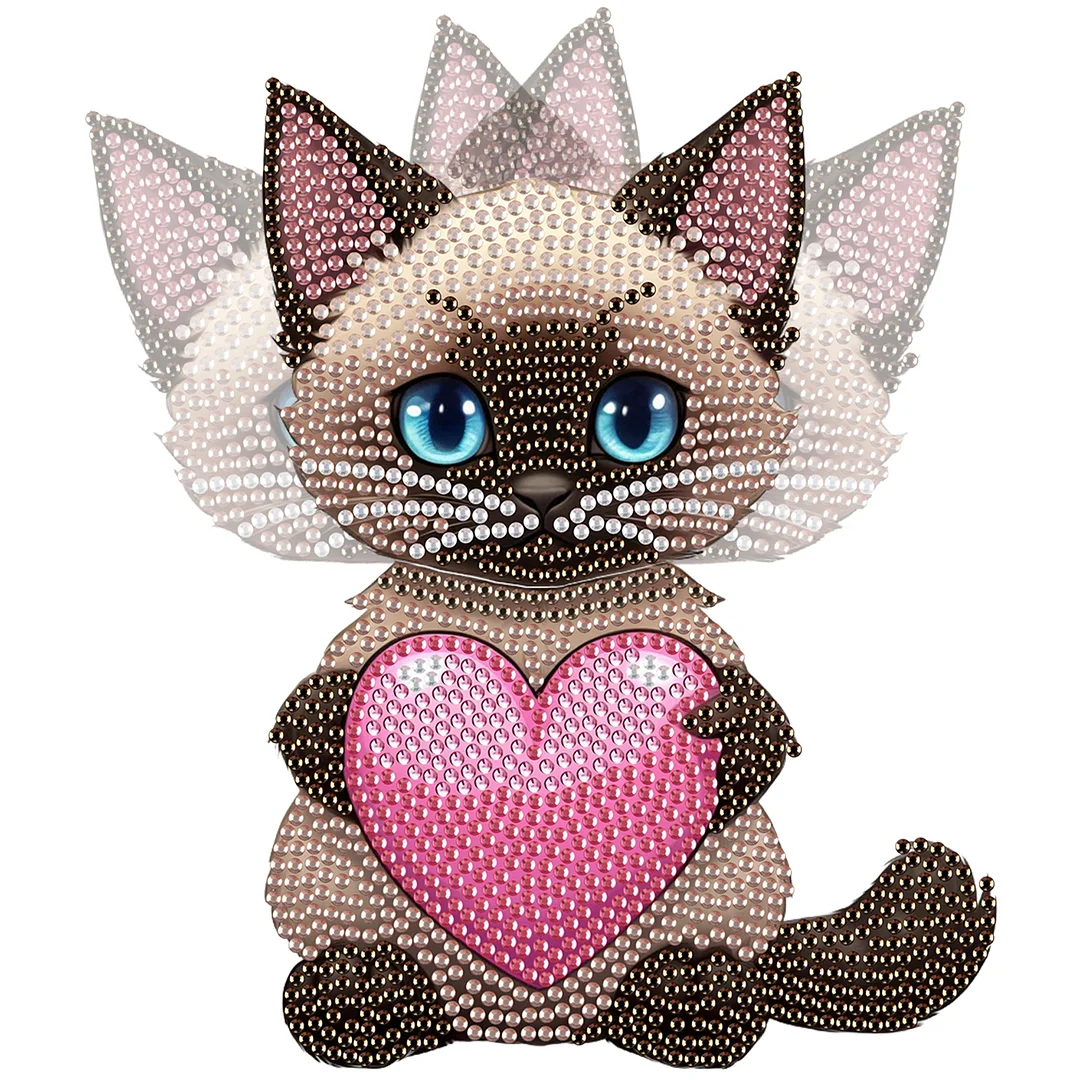 2D Flat DIY Cat Acrylic Shaking Head Diamond Painting Tabletop Ornaments Kit