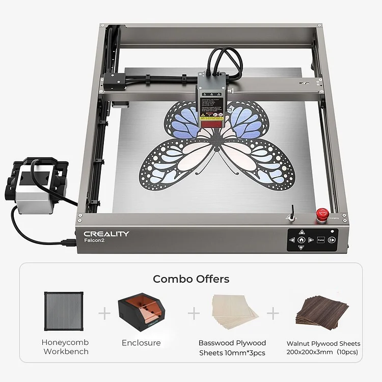 Falcon2 22W Laser Engraver & Cutter Basic Combo