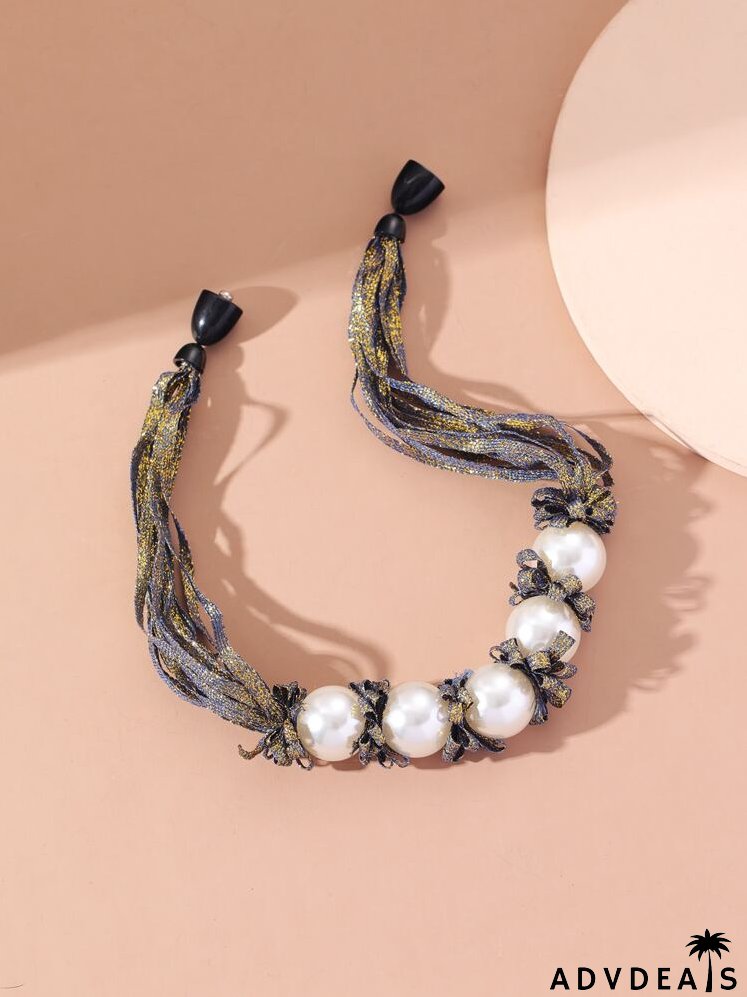 Faux Pearl Decor Necklace