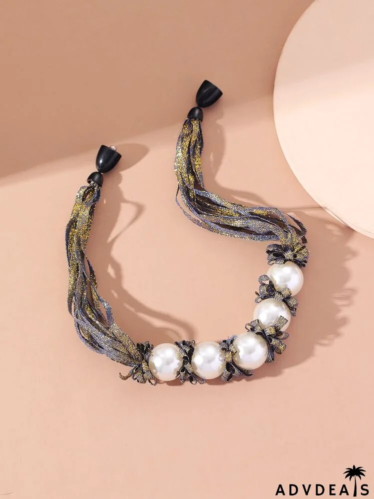 Faux Pearl Decor Necklace