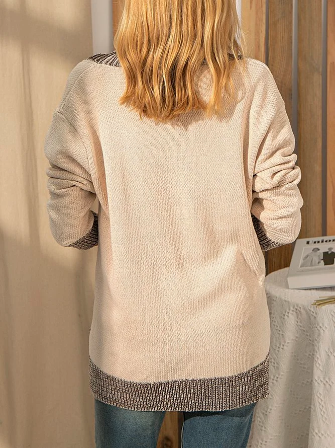 Heavy Shift Vintage V Neck Crocheted Sweater