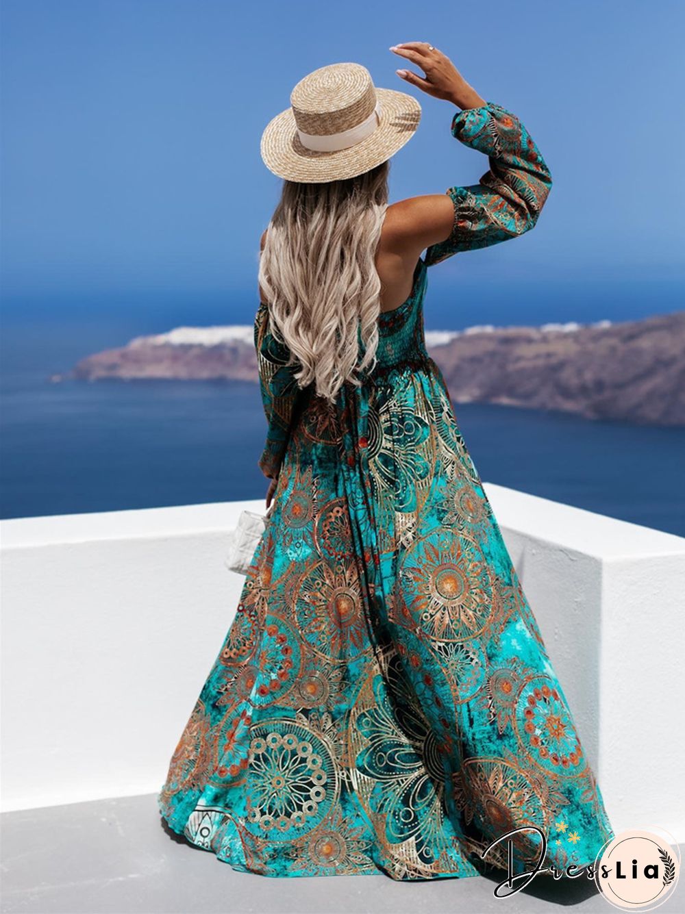 Loose Off-the-shoulder Dress with Split Collar