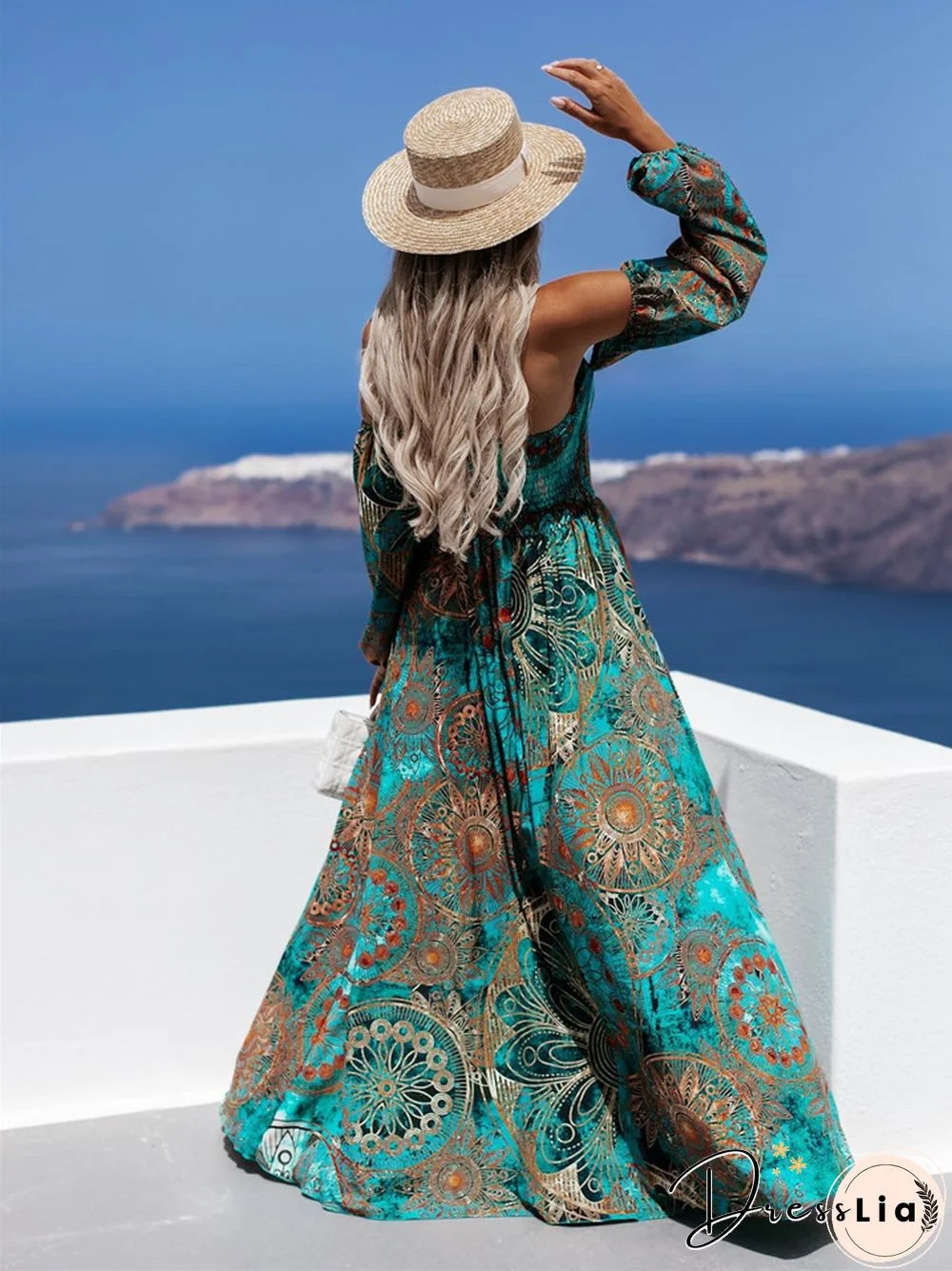 Loose Off-the-shoulder Dress with Split Collar