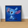 Cartoon Blauer Stitch - Runde Bohrer Diamant Malerei 30*30CM