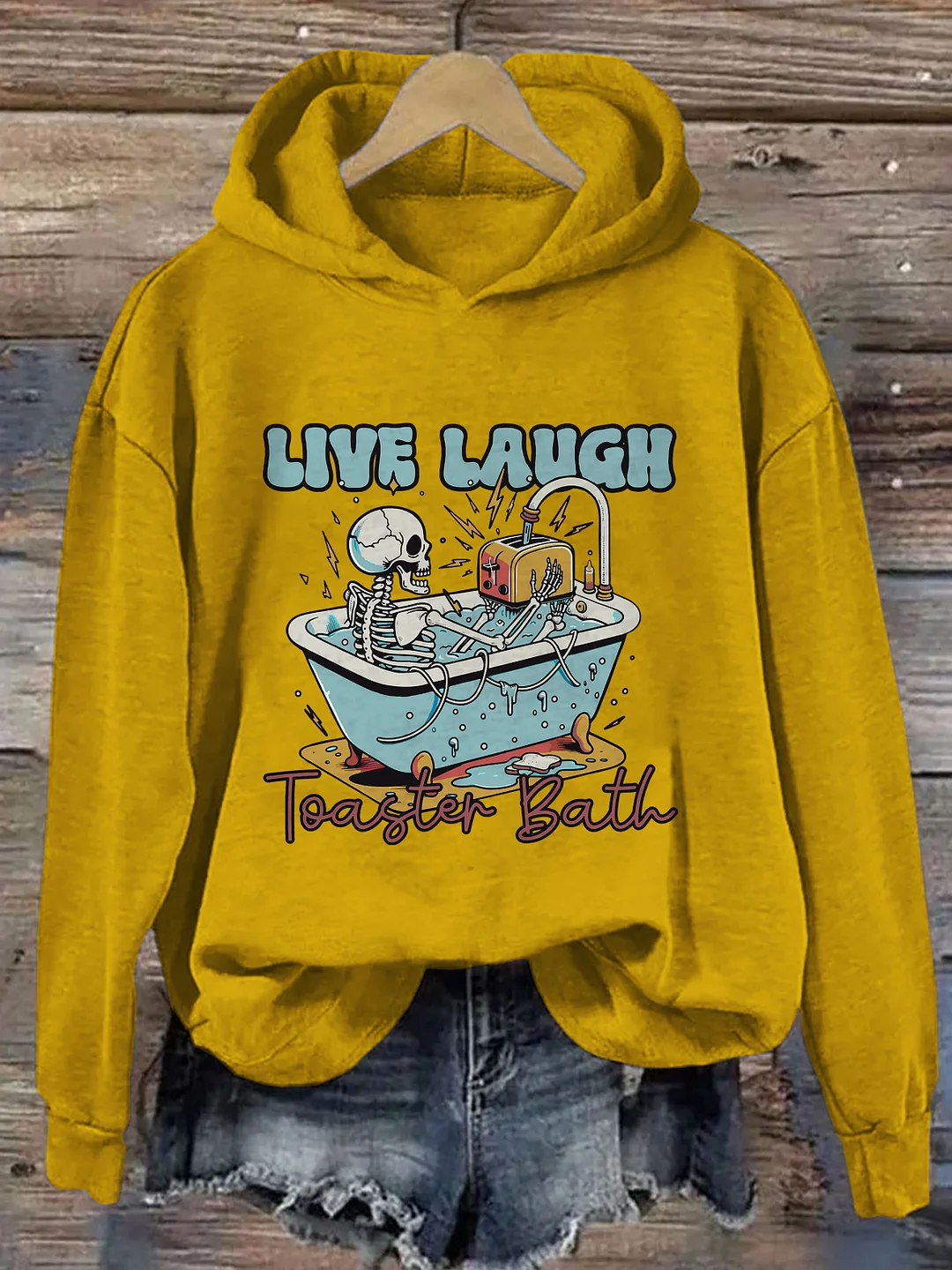 Live Laugh Toaster Bath Hoodie