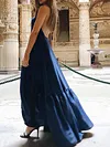 Loose Solid Color Condole Belt Maxi Dress