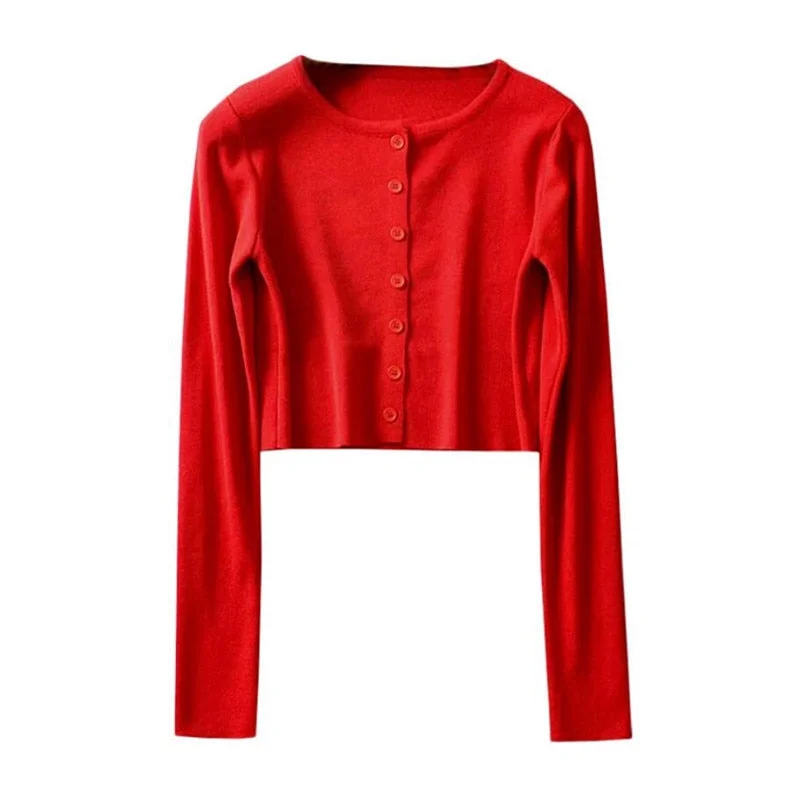 2020 New Summer Thin Knitted Cardigan Women Spring Long Sleeve Basic Cropped Sweaters Female Casual Short Jumper Top